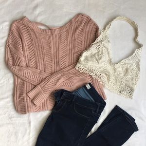 American Eagle knit open back sweater